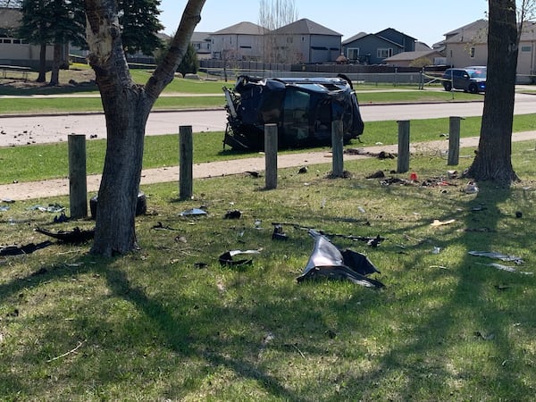 Driver ejected from car, airlifted in critical condition following Winnipeg crash
