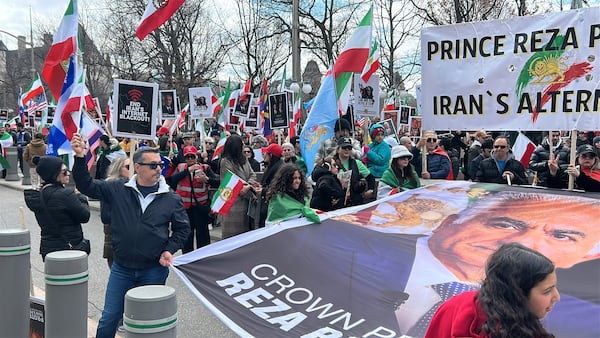 Demonstrators march through Ottawa opposing Iranian regime