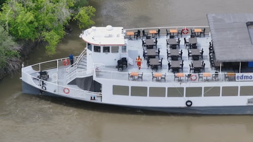 The Edmonton Riverboat became stranded on a sandbar in the North Saskatchewan River on June 9, 2026.