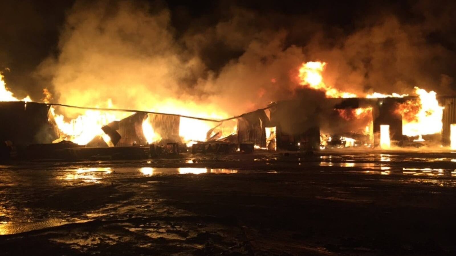 Warehouse Racking Fire Storage warehouse destroyed by fire