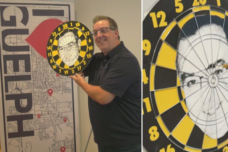 Ontario mayor finds dartboard with his face on it at thrift store
