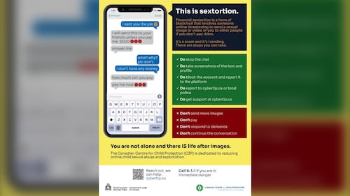Saskatchewan police warn of sextortion scam targeting teenagers