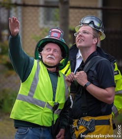 Clem Fairclough is pictured on the left responding to a call. (Courtesy of Brian Taylor)