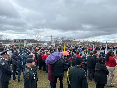 Remembrance Day ceremony in Oromocto, N.B. on Tuesday, Nov. 11, 2025. (CTV Atlantic/ Nick Moore)