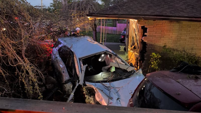 No injuries reported after car hits house on Pillette Road