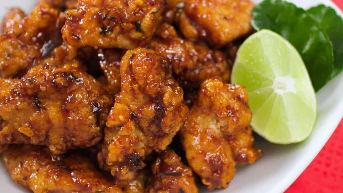Hot Thai Chicken - Fried Chicken in Sweet Chili Lime Sauce by Pailin Chongchitnant