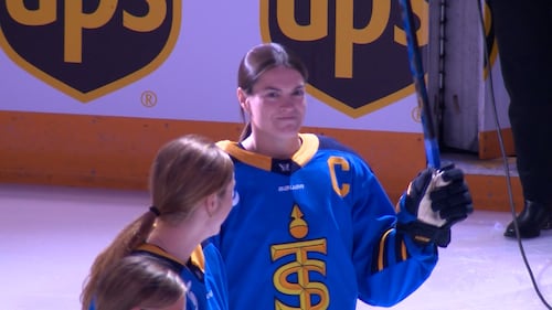 Toronto Sceptres captain Blayre Turnbul is pictured at a PWHL Takeover Tour game in Halifax between Montreal Victory and the Toronto Sceptres on Dec. 17, 2025. (CTV Atlantic / Jim Kvammen)