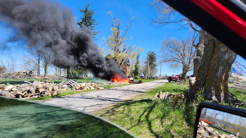 Flames engulf farm machinery in rural Oro-Medonte