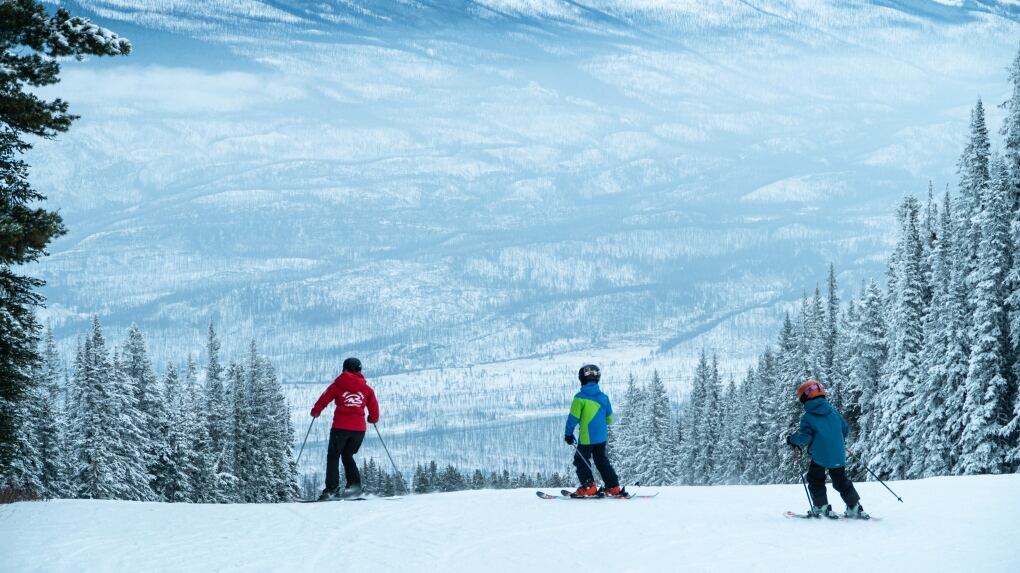 Skiers heading down a hill at Marmot Basin in an undated photo. (Courtesy: Marmot Basin)