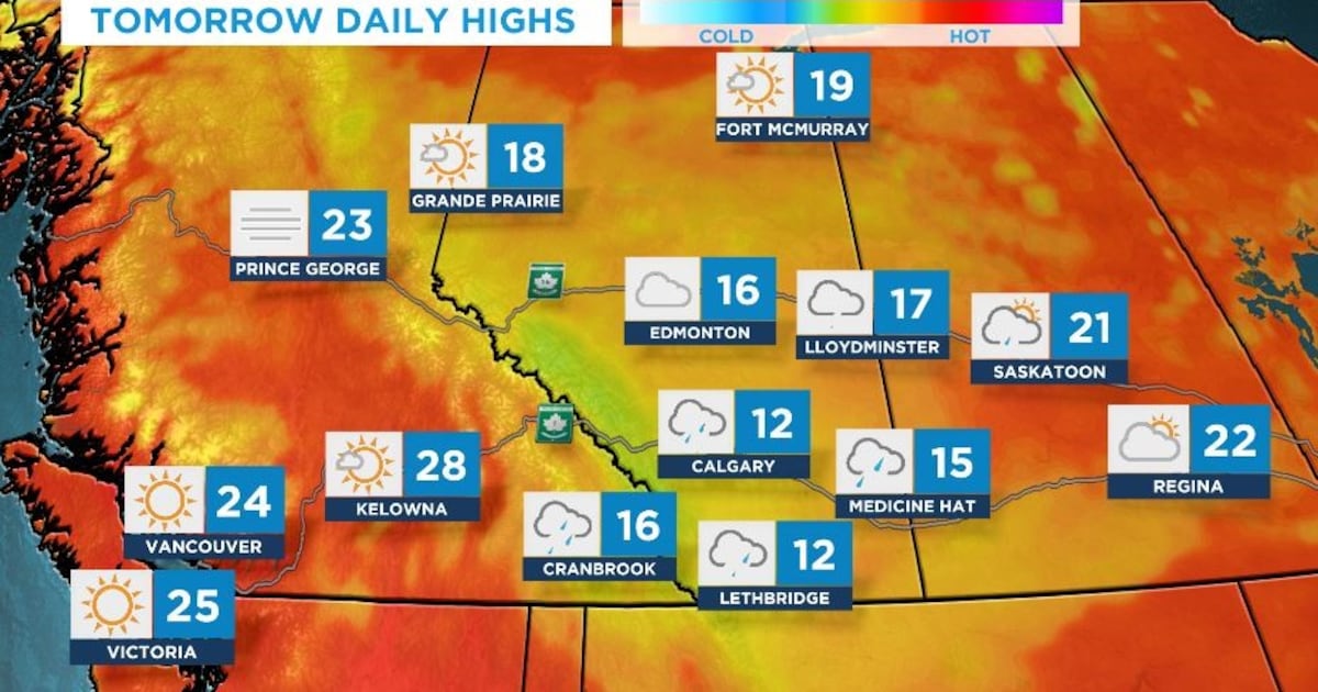 Calgary to see rain, thunderstorms and cooler temperatures to end the week