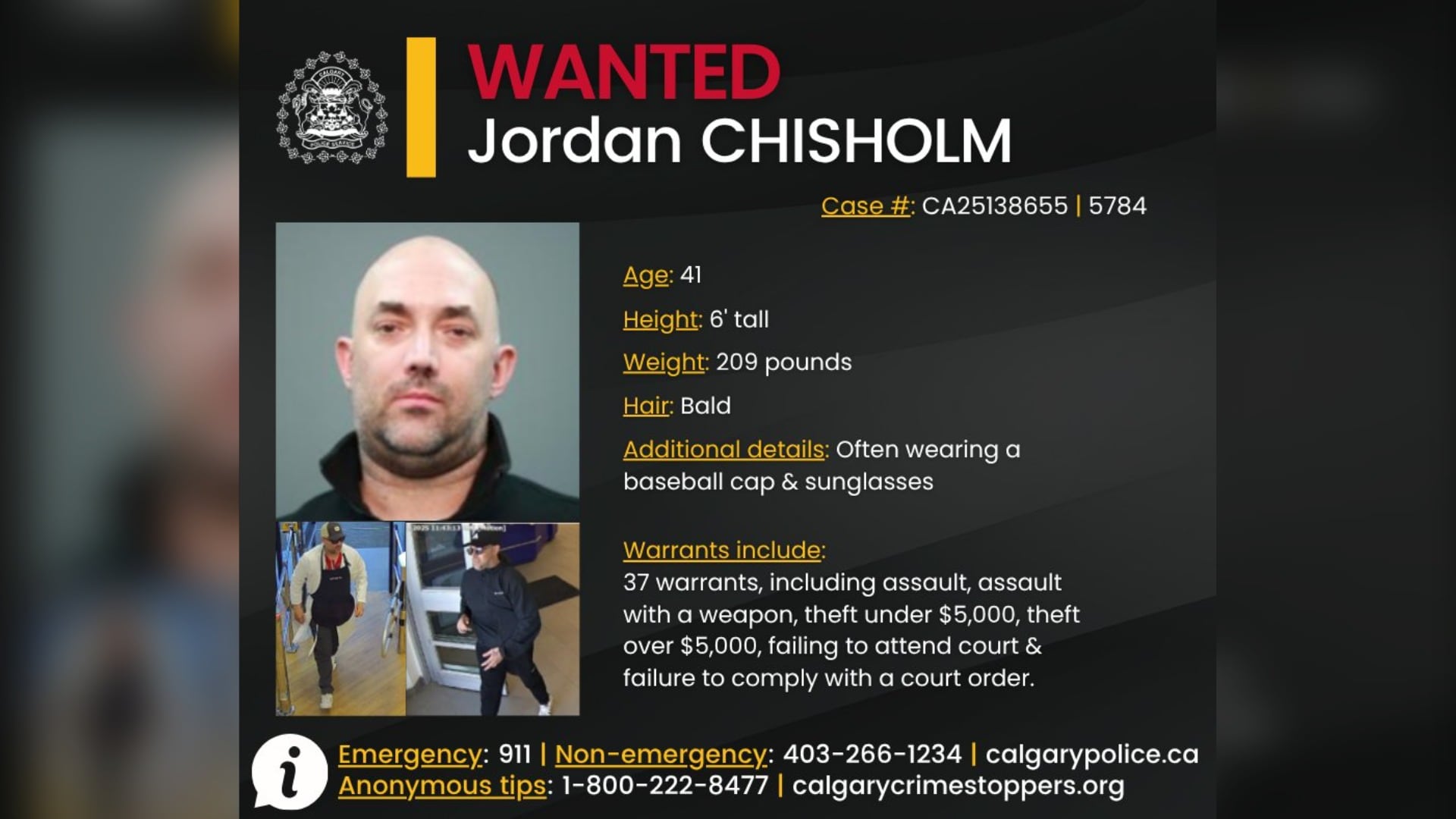 Jordan Calgary Jordan Chisholm wanted by Calgary police