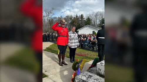 Remembrance Day ceremony in New Ross, N.S. on Tuesday, Nov. 11, 2025. (CTV Atlantic/ Jonathan MacInnis)