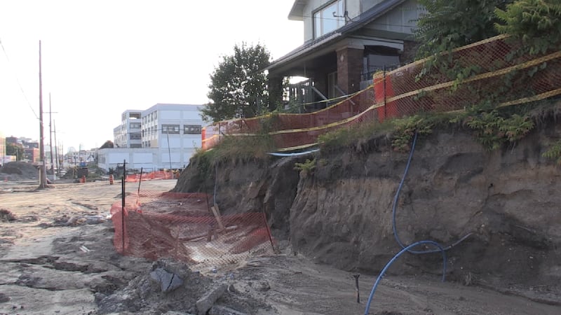 London family fears home’s stability threatened by erosion linked to road construction