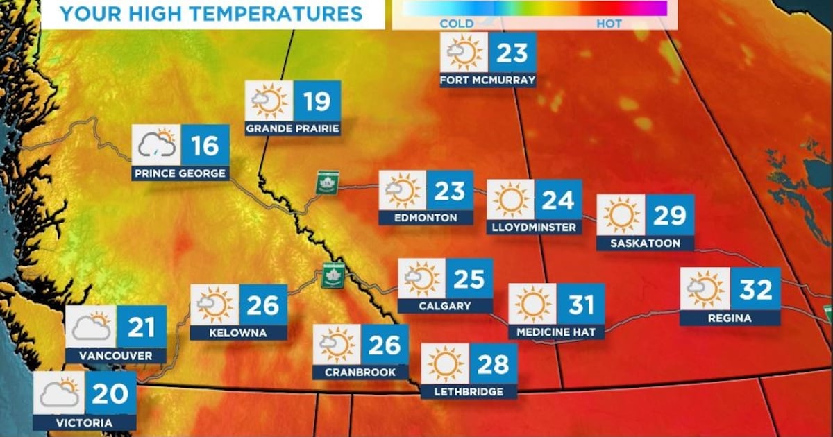 Calgary weekend weather forecast: Scattered showers, thunderstorms possible
