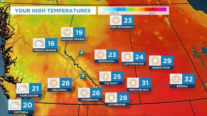 Calgary weekend weather forecast: scattered showers, thunderstorms possible