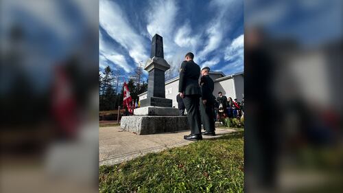 Remembrance Day ceremony in New Ross, N.S. on Tuesday, Nov. 11, 2025. (CTV Atlantic/ Jonathan MacInnis)