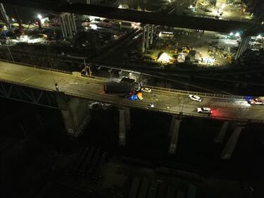 Pattullo Bridge crash Feb. 14, 2025.