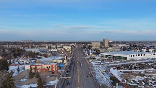 Your Morning Edmonton's CTV Drone flies over downtown on Feb. 11, 2026. (Sean McClune/CTV News Edmonton)