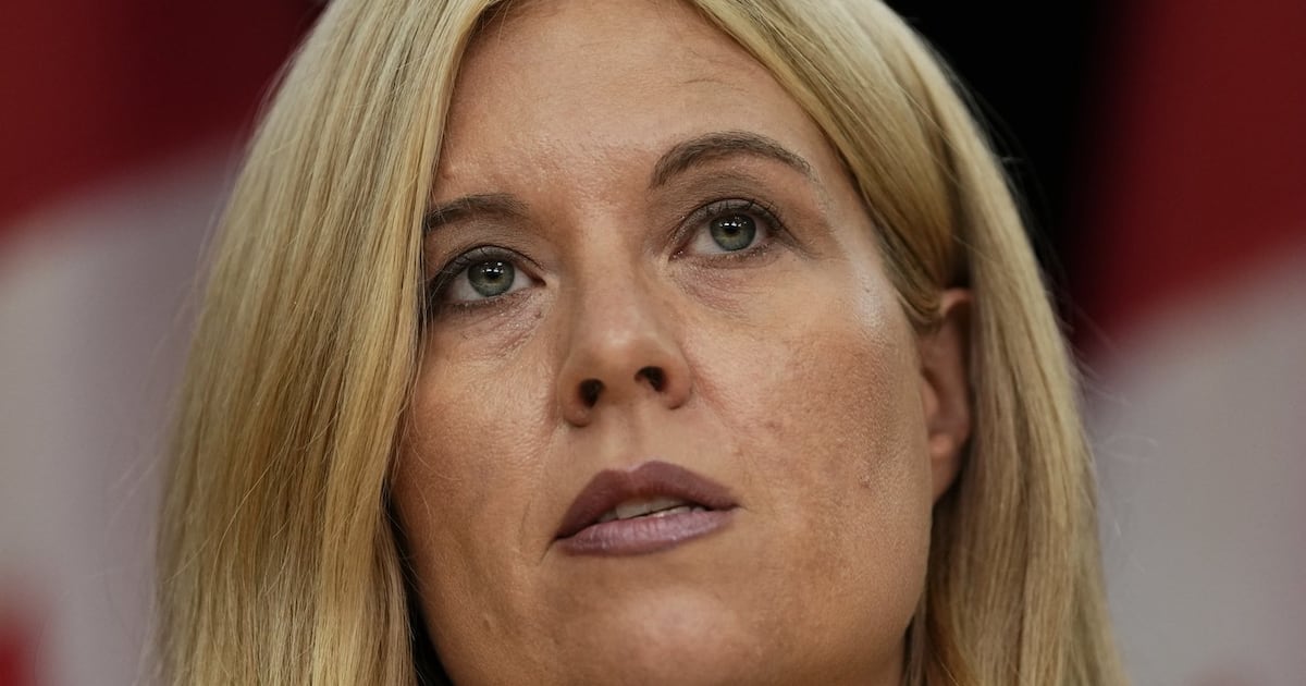 Conservative MP Michelle Rempel Garner speaks at a news conference at the National Press Theatre in Ottawa, on Thursday, Aug. 27, 2026. THE CANADIAN PRESS/Justin Tang