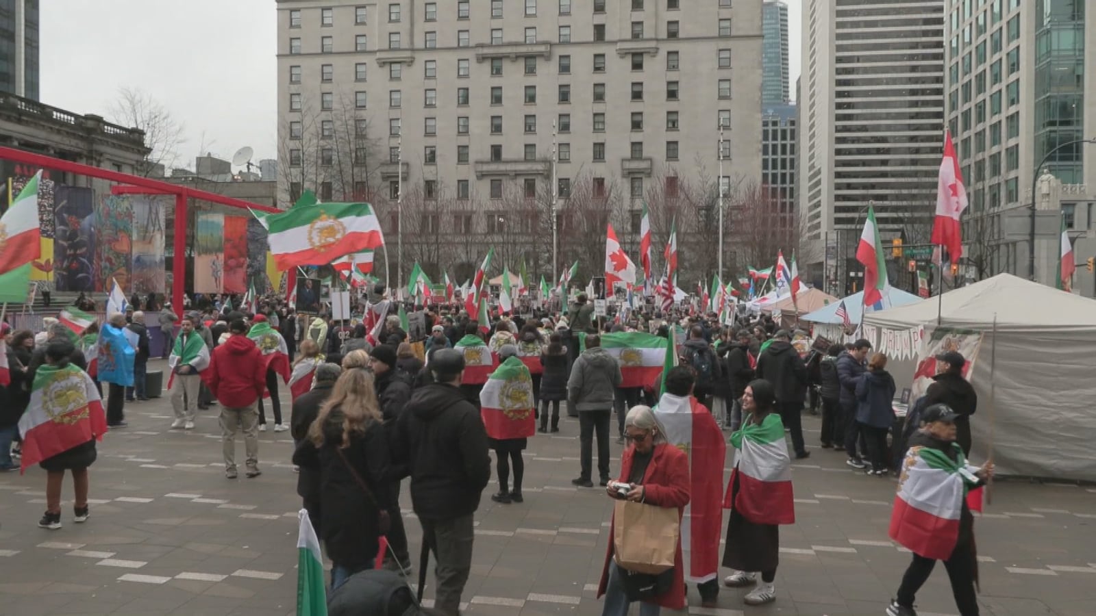 Iran rally held at Vancouver Art Gallery