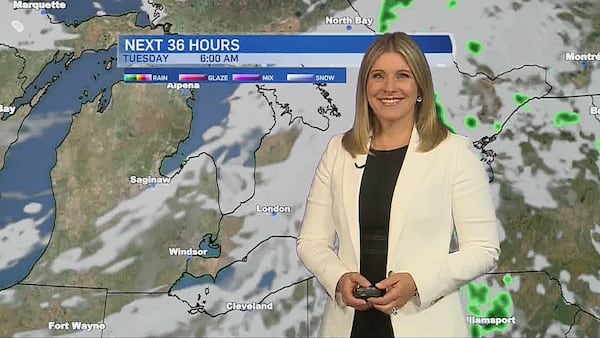 Showers build through the day as cooler air moves in