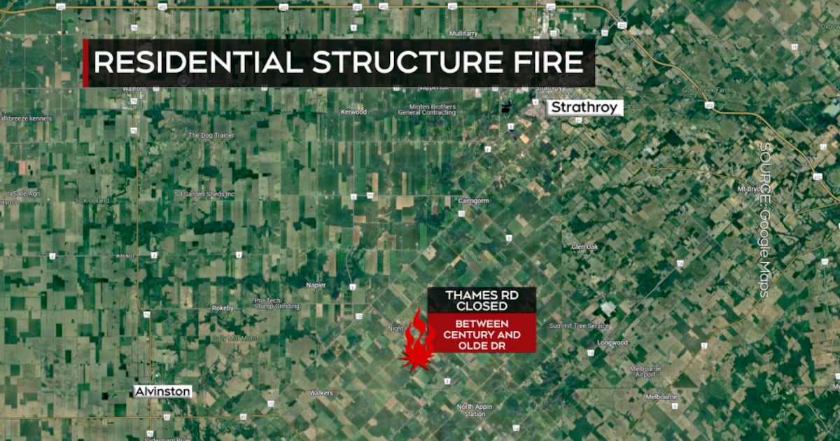 Residential structure fire prompts road closure