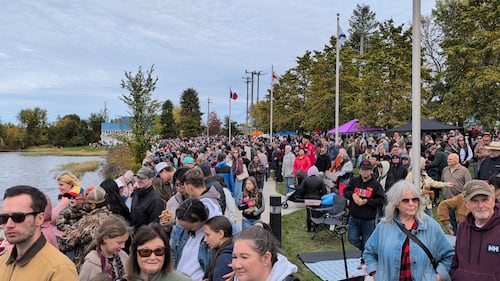 Families went to the Windsor Pumpkin Regatta and Build Your Own Boat Race in Windsor, N.S., on Sunday, Oct. 11, 2026. (Valentine Nkengbeza/CTV Atlantic)