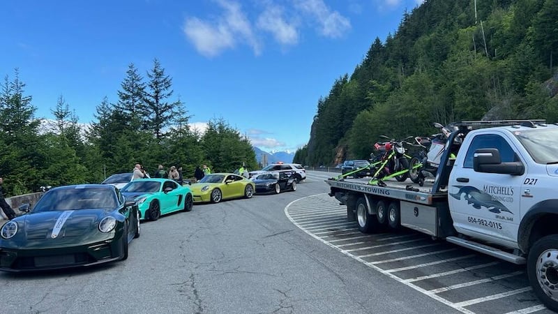 4 Porsches impounded for excessive speeding on B.C. mountain highway