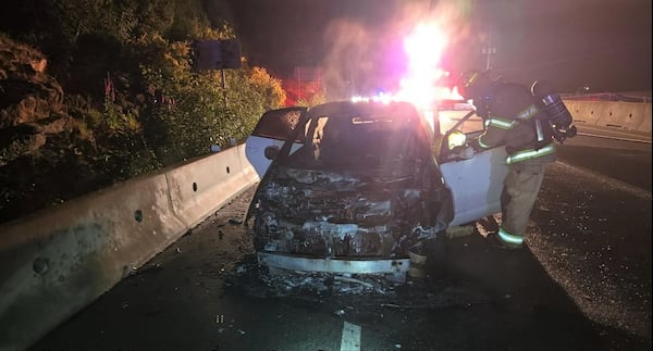 Driver of burning car arrested for public intoxication in B.C.’s Fraser Valley