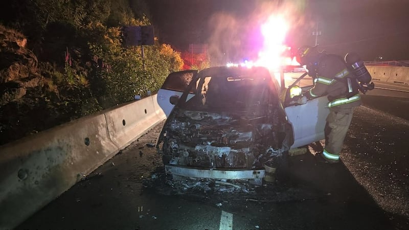 Driver of burning car arrested for public intoxication in B.C.’s Fraser Valley