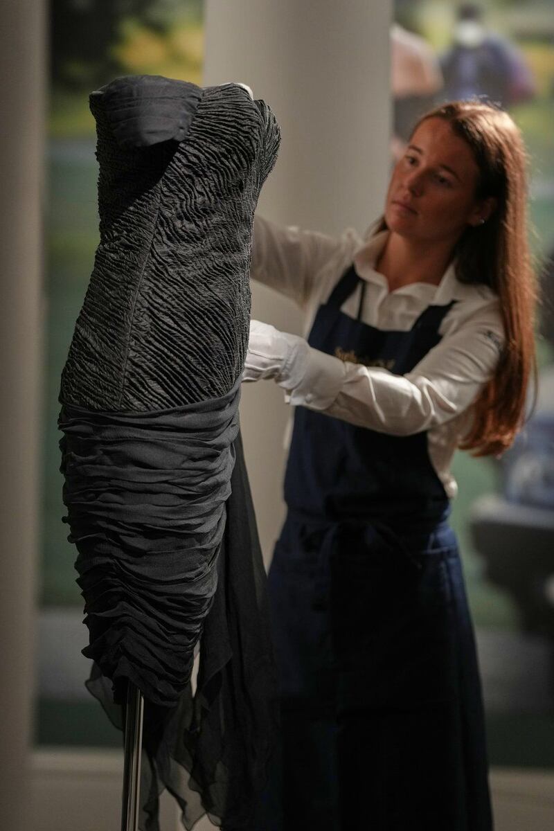 Back in black: Princess Diana's 'revenge dress' goes on show ahead of Sotheby's auction