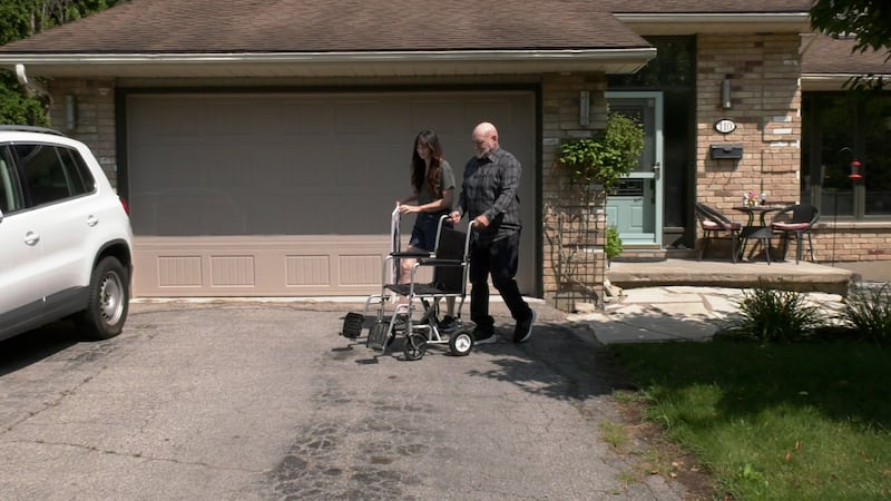 London father embarks on 200km walk to Queen’s Park, pushing daughter’s empty wheelchair for life-saving surgery