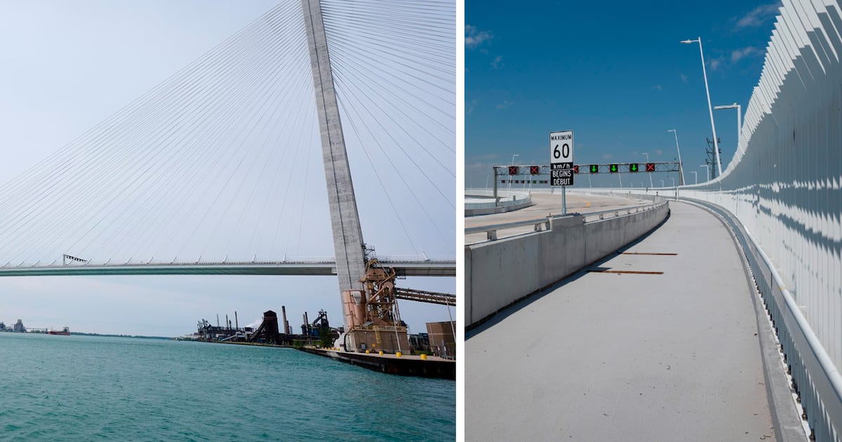 Photo: Ctvnews The Gordie Howe International Bridge is shown in this combination photo