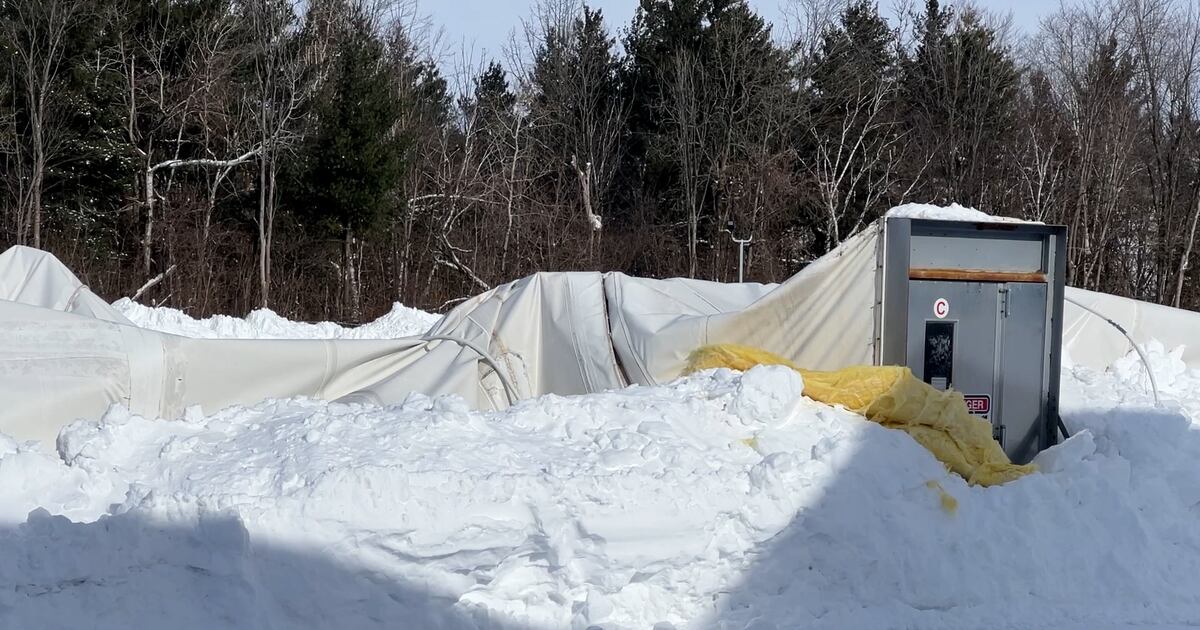 Louis Riel Dome Inside Louis Riel Dome damaged following windy, snowy weekend