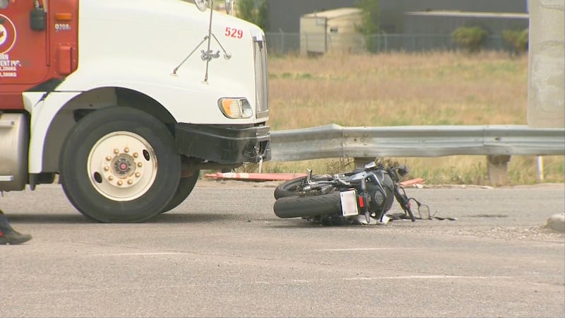 Calgary motorcyclist hospitalized after collision with semi in southeast
