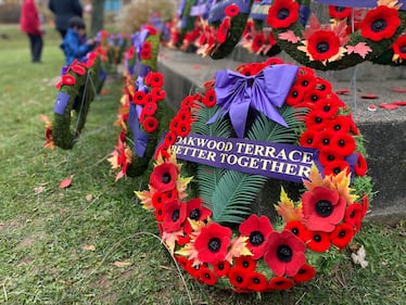 A Remembrance Day ceremony is pictured at Sullivan’s Pond in Dartmouth, N.S., on Nov. 11, 2025. (CTV Atlantic / Vanessa Wright)