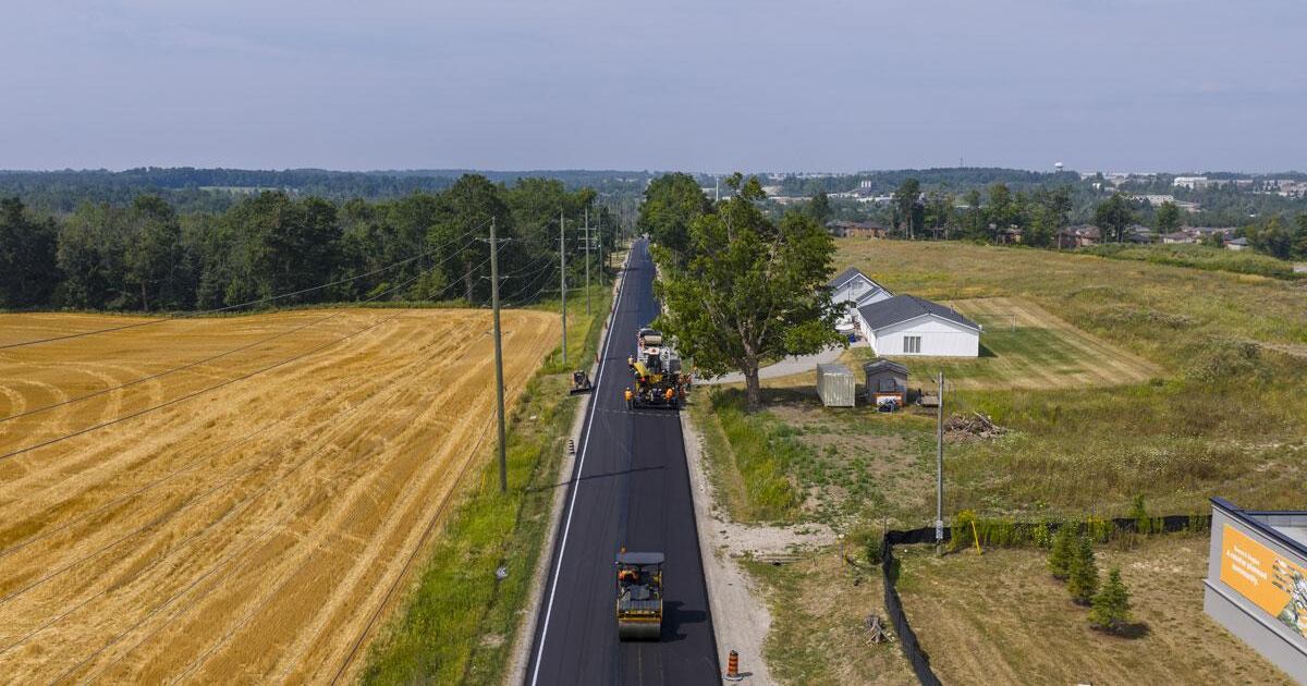 2887 Lockhart Rd Lockhart Road paving completed in Barrie