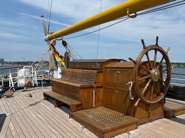 The Gorch Fock is pictured in Halifax on August 2, 2026. (Callum Smith/CTV Atlantic)