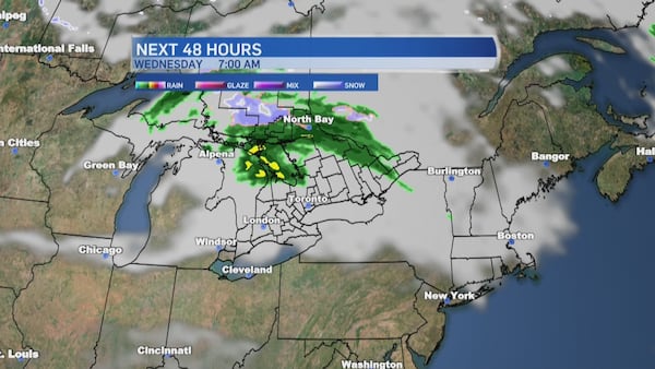 Showers and strong winds Wednesday