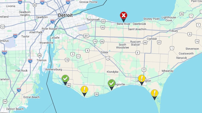 One beach closed, three under warnings for bacteria levels
