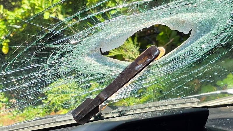 ‘So lucky’: No injuries after metal clamp flies off truck, crashes through windshield