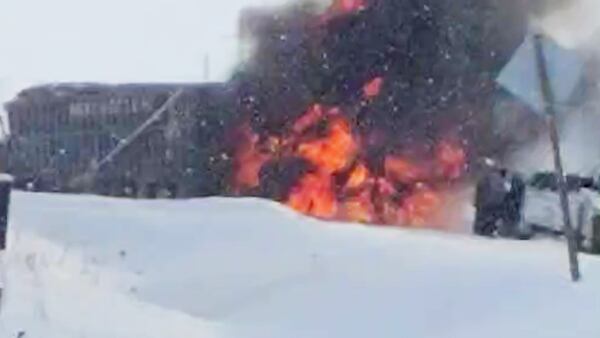 Video shows truck fire on Hwy. 11 near Temiskaming Shores