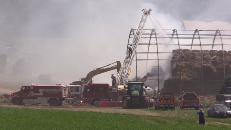Firefighters battling stubborn barn blaze near Teeswater