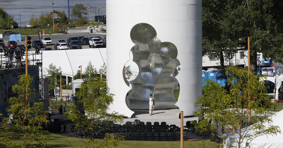 Canada's national monument for LGBTQ+ people, called Thunderhead, is seen in Ottawa on Thursday, Aug. 20, 2026, a day ahead of its opening ceremony. THE CANADIAN PRESS/Patrick Doyle