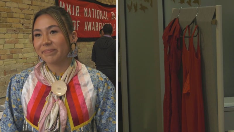Londoners mark Red Dress Day