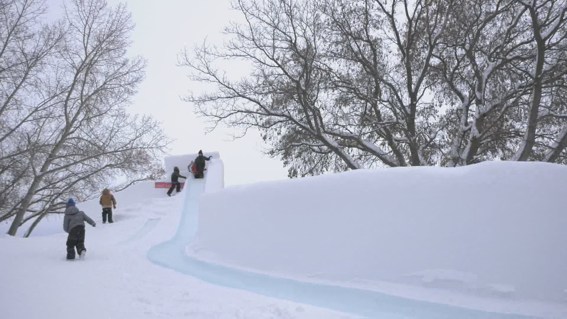 Fort Saskatchewan park sees 115-ft ice slide
