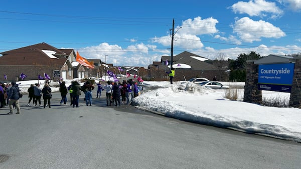 Workers at Extendicare Countryside rally against layoffs in Sudbury