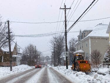 A light snow is pictured on the ground in Sydney, N.S., on Jan. 26, 2026. (CTV Atlantic / Darryl Reeves)