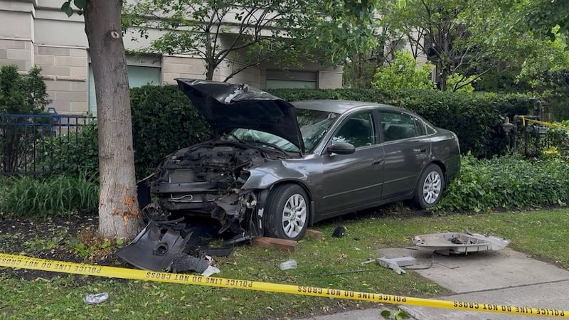 Man in life-threatening condition after vehicle crashes into tree in North York