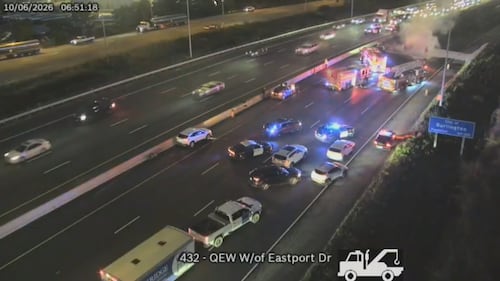 Toronto-bound lanes of QEW reopen following Burlington vehicle fire